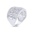 thumbnail image 5 of 5.42 CT Princess, Baguette & Round Cut White Simulated Diamond Cluster Engagement Statement Ring For Women In 14K White Gold Plated 925 Sterling Silver -9, 5 of 8