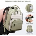 thumbnail image 4 of Diaper Bag Backpack, Baby Bag with Changing Pad, Large Diaper Backpack Boy Girl, Waterproof Baby Registry Bag for Mom Dad with Stroller Buckles, Light Green-beige-olive Green, 4 of 4