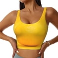 thumbnail image 3 of Goofa Yellow Lemon Printed Sports Bras for Women, High Impact Running Bra Workout Crop Tank Tops Longline Sports Bra Push up-Small, 3 of 9