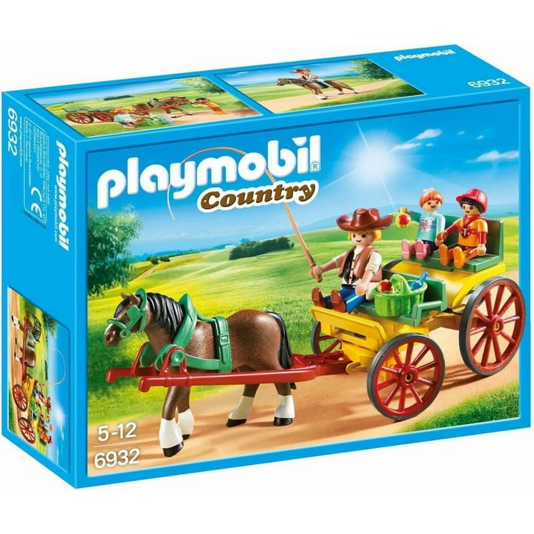 Playmobil Farm Toys: Horse-Drawn Wagon Building Set with Picnic