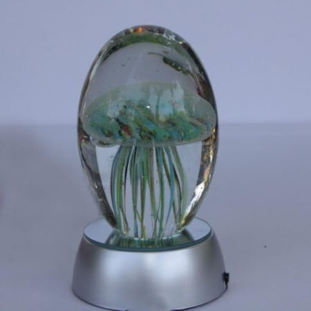 UPC 635405004645 - Hand Blown Glass - Jellyfish Paperweight Glow in The ...