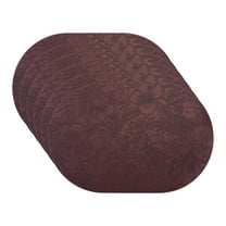 Placemats Set of 6 Leather Placemats for Kitchen Dining Table Decor Waterproof Heat Resistant Table Placemats Dark Brown 17.7*11.8inch
