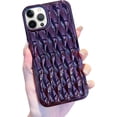 thumbnail image 7 of Compatible with iPhone 14 Pro Max Case Luxury Bling Glitter Chrome Design Phone Case Tin Foil Pleated Electroplated Sparkly 3D Fashion Phone Cover for Women Girls, 7 of 7
