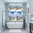 thumbnail image 4 of Puppy Beach Kitchen Curtains Valances and Tiers Set of 3 Watercolor Summer Dogs Beach Sky Ocean Tier Curtains and Valance with Rod Pocket for Small Windows, 27.5"x24", 4 of 9