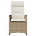 thumbnail image 5 of vidaXL Reclining Patio Chair with Side Table Beige Poly Rattan, 5 of 11