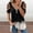 Black, variant on Aligament T-Shirts For Women Western Shirt Zipper Pullover Short Sleeve Color Block V Neck Fashion Casual Top Color Blocking Print T Shirt Size S