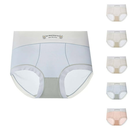 Sentmoon Underwear Women Pack High Waist Stretchy Seamless Womens Panties No Pinching Thin Style Ice Silk Hip Lift Plus Size Bikini for Yoga and Leggings Khaki XL