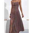 thumbnail image 5 of Women Boho Spaghetti Strap Maxi Dress Printed A Line Slit Flowy Summer Dress S, 5 of 10