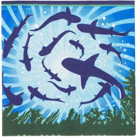 GRIND- Sharks Luau Beach Ocean Sea Animals Kids Birthday Party Paper Beverage Napkins