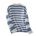 thumbnail image 4 of LOVZFMLL Sweaters for Women, Acrylic Crew Neck Ribbed Pullover Striped Casual Basic Loose Long Sleeve Tops Warm Fall Winter Clothes, 4 of 9