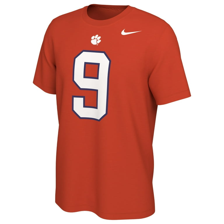 Men s Nike Travis Etienne Orange Clemson Tigers Alumni Name Number T Shirt Walmart