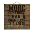 thumbnail image 1 of More Confused than Chameleon in Skittles - Decorative REAL WOOD Wall Art - Faux Pallet Look, 1 of 3