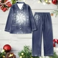 thumbnail image 2 of Arlun Womens Christmas Pajamas Sets Soft Comfy Lapel Full Print Long Sleeve Button down Tops Sleepwear Wide Leg Long Pants Fashion X-Mas Graphic 2 Piece Pjs Outfits Grey XXL, 2 of 3