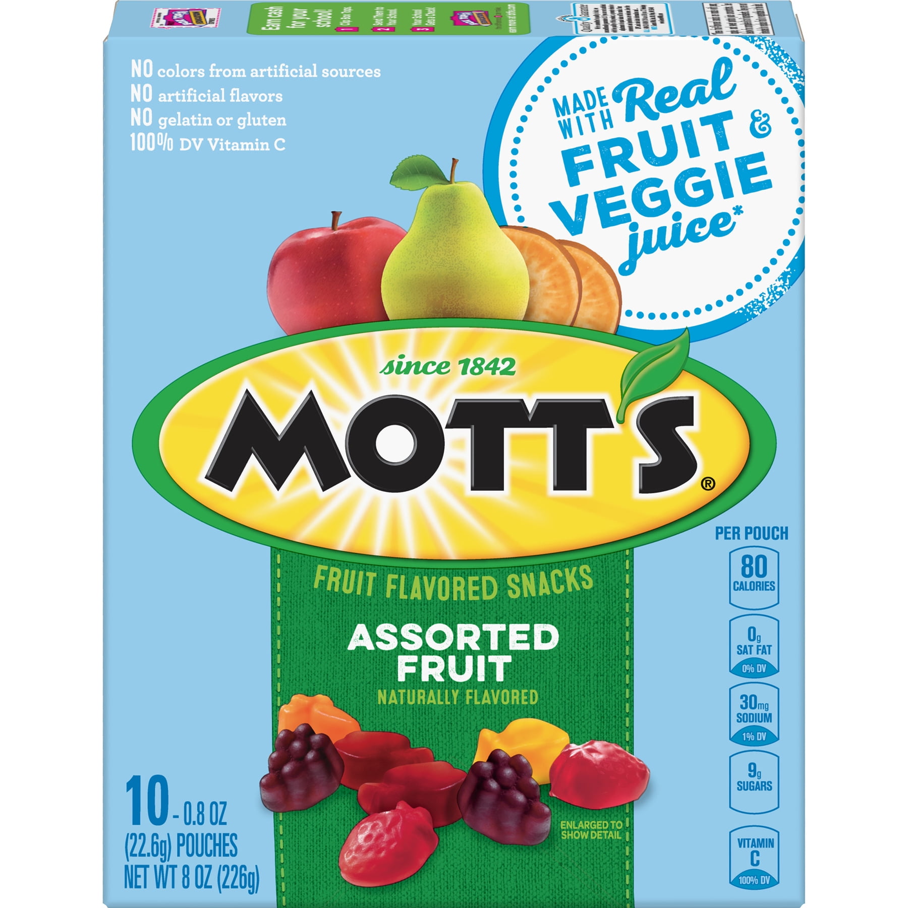 Mott's Assorted Fruit Flavored Snacks, 10 ct, 8 oz
