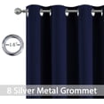 thumbnail image 2 of Yakamok 36 Inch Length Navy Blackout Curtains for Bedroom, Thermal Insulated Room Darkening Grommet Top Window Drapes for Living Room,52W x 36L,2 Panels, 2 of 5