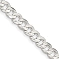 thumbnail image 4 of Sterling Silver 5.65mm Concave Beveled Curb Chain Necklace Size 18, 4 of 6
