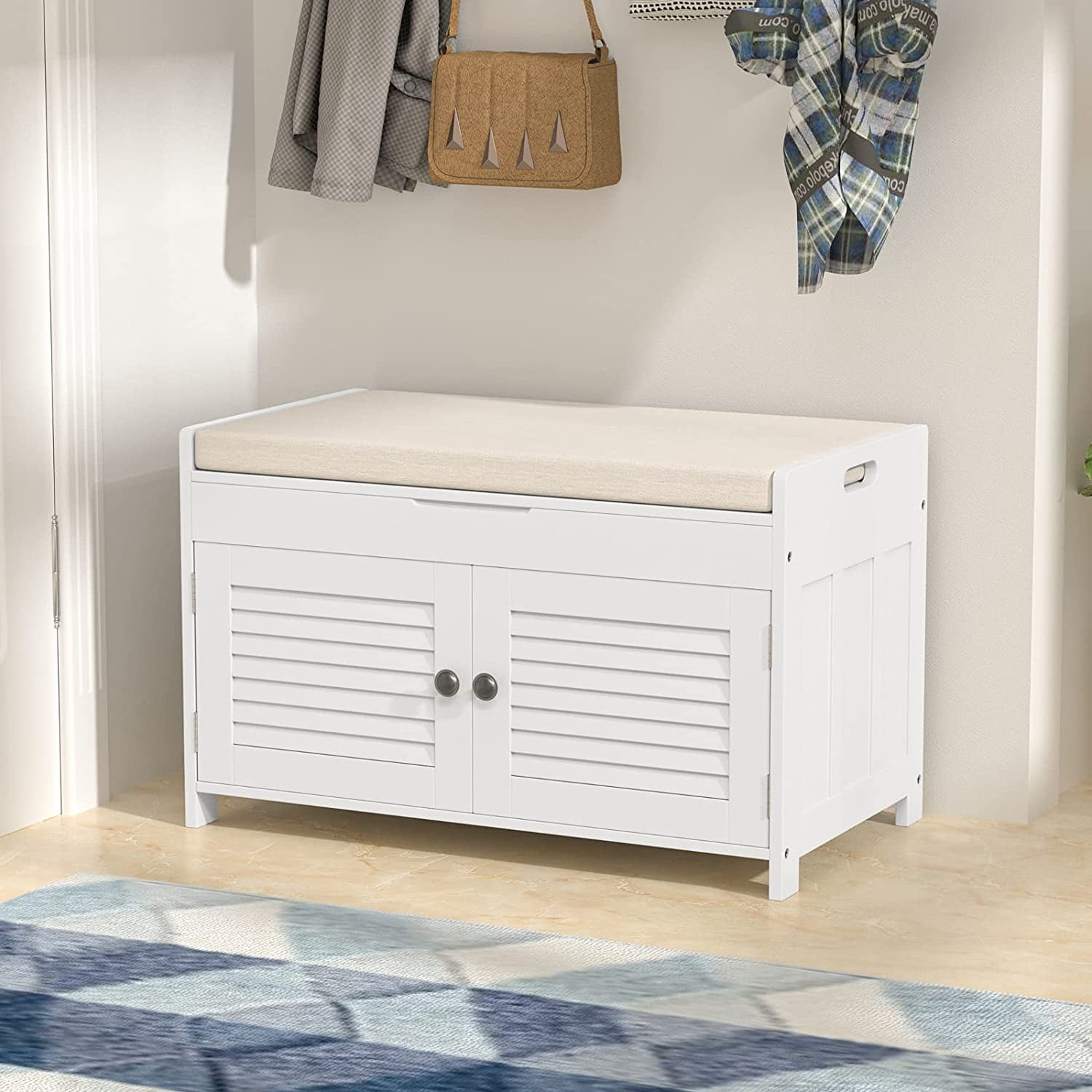 ZXNYH Shoe Storage Bench with Lift Top Storage, Entryway Bench with