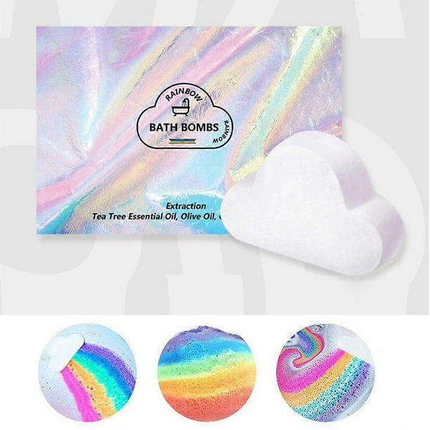 Rainbow Bath Bombs Gift Set For Easter, Ribivaul Handmade Bath Bombs With Natural Ingredients And Dreamy Rainbow, Bath Bomb With Rich Bubble, Great Gi