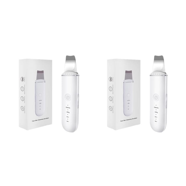 Vogacara Depurador de piel Espátula facial exfoliante Removedor de espinillas recargable por USB Blanco 2piezas Vogacara CBP210104