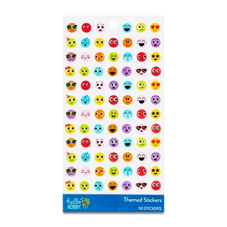 Hello Hobby Silly Character Face Stickers – Multicolor, 90 Count