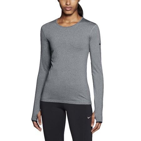 Nike Women's Pro Hyperwarm Crew Training Shirt-Grey