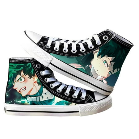 

Japanese Anime My Hero Academia Canvas Shoes Sneakers Izuku Shoto Katsuki Might Pattern Skateboard Shoes High Top Fashion Casual Shoes Non-slip Anime Sneakers Awesome Gift for Anime Fans