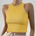 thumbnail image 2 of Short Tops Solid Women's Vest Color Sleeveless Tank Neck Round Women's Tops, 2 of 5