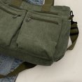 thumbnail image 3 of Bolso de mano de pana para mujer con múltiples bolsillos bolso de viaje con cremallera (verde), 3 of 9
