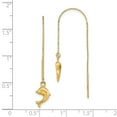 thumbnail image 4 of Diamond2Deal 14k Yellow Gold Polished Dolphins Threader Earrings for Women (L- 2.33 in, W-0.32 in), 4 of 4