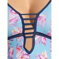 thumbnail image 4 of XOXO Women’s Plus Size Plunge Neck One-Piece Swimsuit, 4 of 6