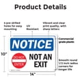 thumbnail image 2 of (2 Pack) Not An Exit OSHA Notice Sign 14 Inch X 10 Inch Plastic Sign, Weather Resistant, UV Protected for Workplace, Business, and Construction Site, Made in the USA, 2 of 8
