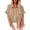 Beige, variant on WTXUE Button-Up Shirts Short Sleeve, Notch Neck Shirts for WomenButton Down Cropped Shirts Crop Solid Lapel Blo Cotton Solid | Workwear for Women Purple L