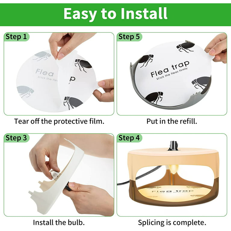 Phosooy 2 Pack Mosquito Trap, 4-in-1 Electric Pest Trap with 10 Sticky  Board Refills, Night Light Dome Flea Trap Killer Works on Fleas, Moths