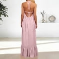 thumbnail image 6 of Adeawade Party Dresses For Women Backless Sleeveless Maxi Dress Oversized Duster Coat Style Long Dress With Spaghetti Straps Crewneck Dresses Versatile Clothing 2Xl Light Pink, 6 of 6