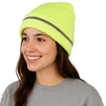 thumbnail image 5 of TOPTIE Adult Reflective Knit Beanie Hat Warm Winter Skull Cap for Men & Women Night Running, Cycling, Work Headwear-Grey, 5 of 7