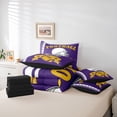 thumbnail image 6 of Castle Fairy Sport Rugby Football Bedding Comforter Set 7 Pieces for Female Men Adults,Ball Gamer Full Bedding Set Lightweight,Purple Yellow Fitted Sheet Flat Sheet,Ultra Soft Home Decor,Reversible, 6 of 8
