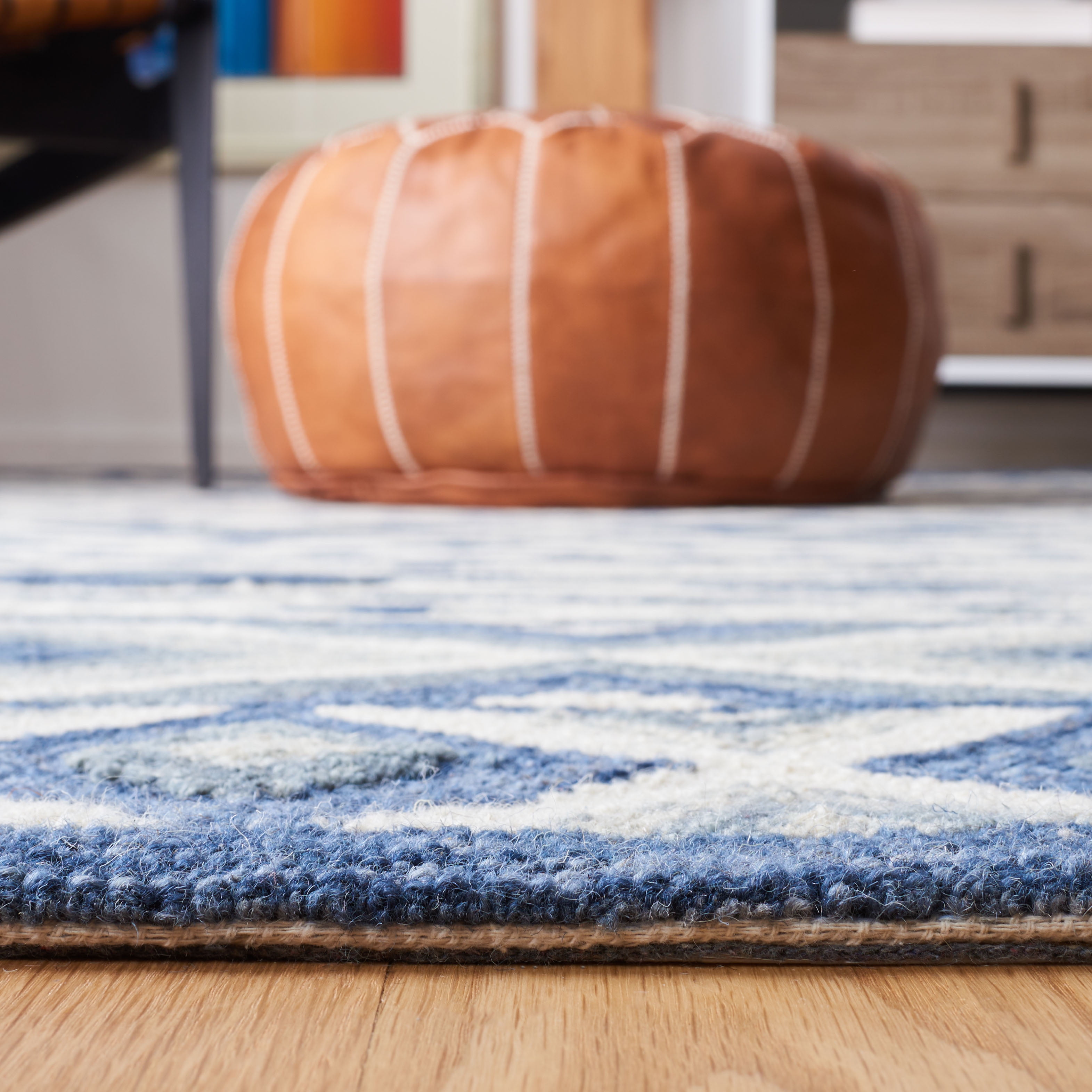 SAFAVIEH Roslyn Lena Geometric Area Rug, Blue/Grey, 9' x 12'