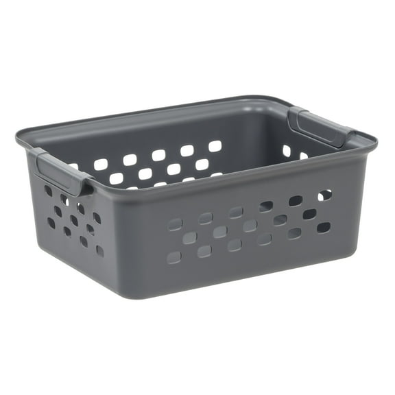 IRIS Small Plastic Storage Basket for Organizing, Gray