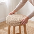thumbnail image 5 of ShaoXinWan Round Linen Bar Stool Cover,Elastic Textured Fabric Seat Cushion Slipcover,Washable Non-slip Stretch Stool Protector for Adjustable Swivel Rolling Stool Home Salon Office Use, 5 of 6