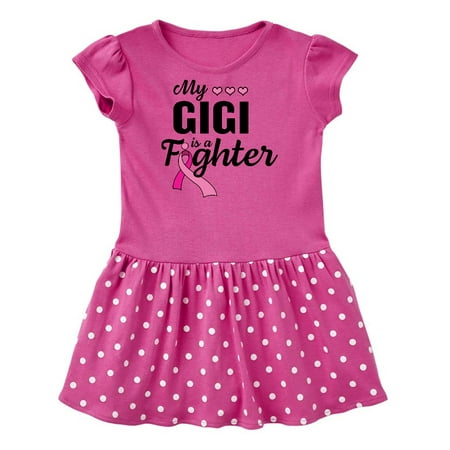 

Inktastic Breast Cancer Awareness My Gigi is a Fighter Gift Baby Girl Dress