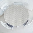 thumbnail image 3 of Ambesonne Grey Fitted Round Tablecloth, Victorian Damask Floral, 40"- 44" Diameter, Grey White, 3 of 5