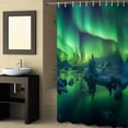 thumbnail image 2 of Fabric Shower Curtain, Lake Aurora Borealis Icelandic Pattern Bathroom Curtain with 12 Hooks Waterproof No Bad Odor Machine Washable Bath Curtains for Bathroom, Spa Room, Background Cloth, 66"x72", 2 of 6