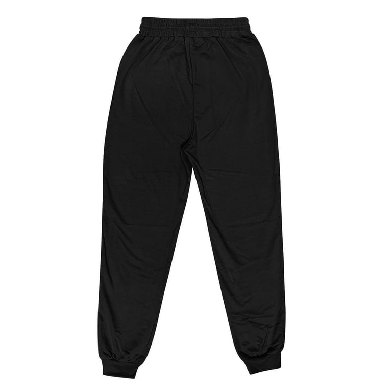 Aayomet Cargo Pants Women Womens High Waisted Baggy Sweatpants Comfy Cotton High  Waist Jogger Pants Trendy Lounge Trousers with Pockets,Black XL 