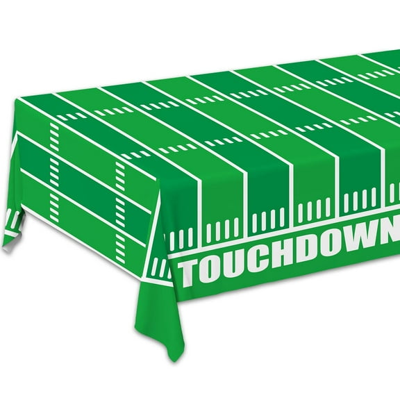 Gridiron Gala Plastic Tablecloth - Touchdown Time Table Cover for Football Theme Party! Perfect for Birthday Celebrations, Games, and Decor! 54 X 108Inch 3 Pack.