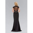 thumbnail image 3 of Women's Elizabeth K High Neck Cap Sleeve Gown Gl1421 Navy Blue Size L, 3 of 4