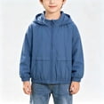 thumbnail image 2 of Enjoytime Boys Hooded Zip Up Lightweight Windbreaker Solid Color Thin Casual Outerwear with Pocket, 2 of 7