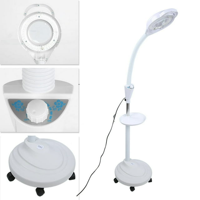 Tebru 8X Magnifying LED Cold Light Height Stand Lamp Tattoo Beauty Light Adjustable