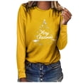 thumbnail image 4 of RKSTN Blouses pour Femmes Mode Décontractée Imprimé de Noël Col Rond Manches Longues Amples Blouses pour Femmes Habillées Décontractées, 4 of 5