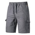 thumbnail image 4 of OUSITAID Mens Casual Drawstring Cargo Shorts Classic Relaxed Fit Elastic Waist Work Shorts with Multi-Pocket, 4 of 8