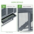 thumbnail image 6 of PawHut 59" Small Wooden Chicken Coop with Removable Tray, Gray, 6 of 9